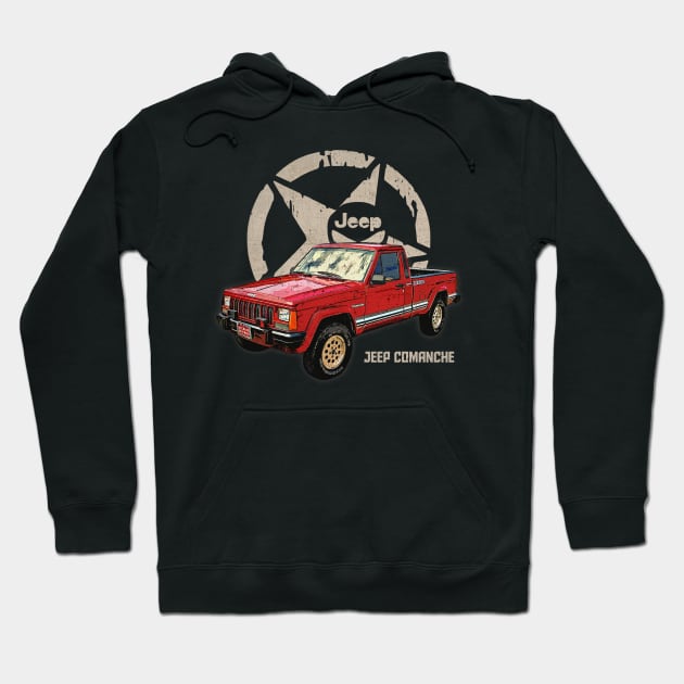 Jeep Comanche JEEP White Star Hoodie by ElenaBerryDesigns